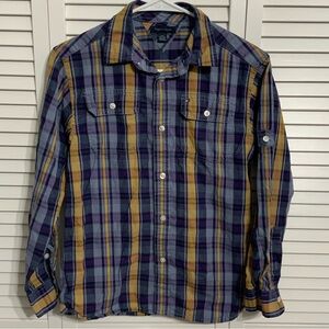 Tommy Hilfiger Long Sleeve Flannel Button Down Shirt Size 10/12 Large